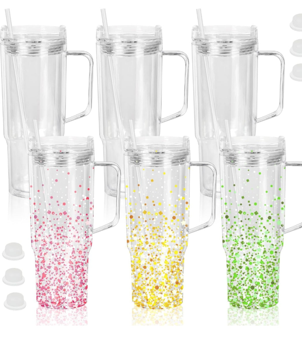 40 oz Acrylic Snow Globe Tumbler