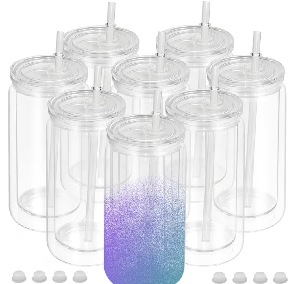16 oz Plastic Snow Globe Tumbler