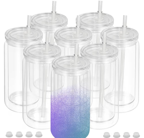 16 oz Plastic Snow Globe Tumbler