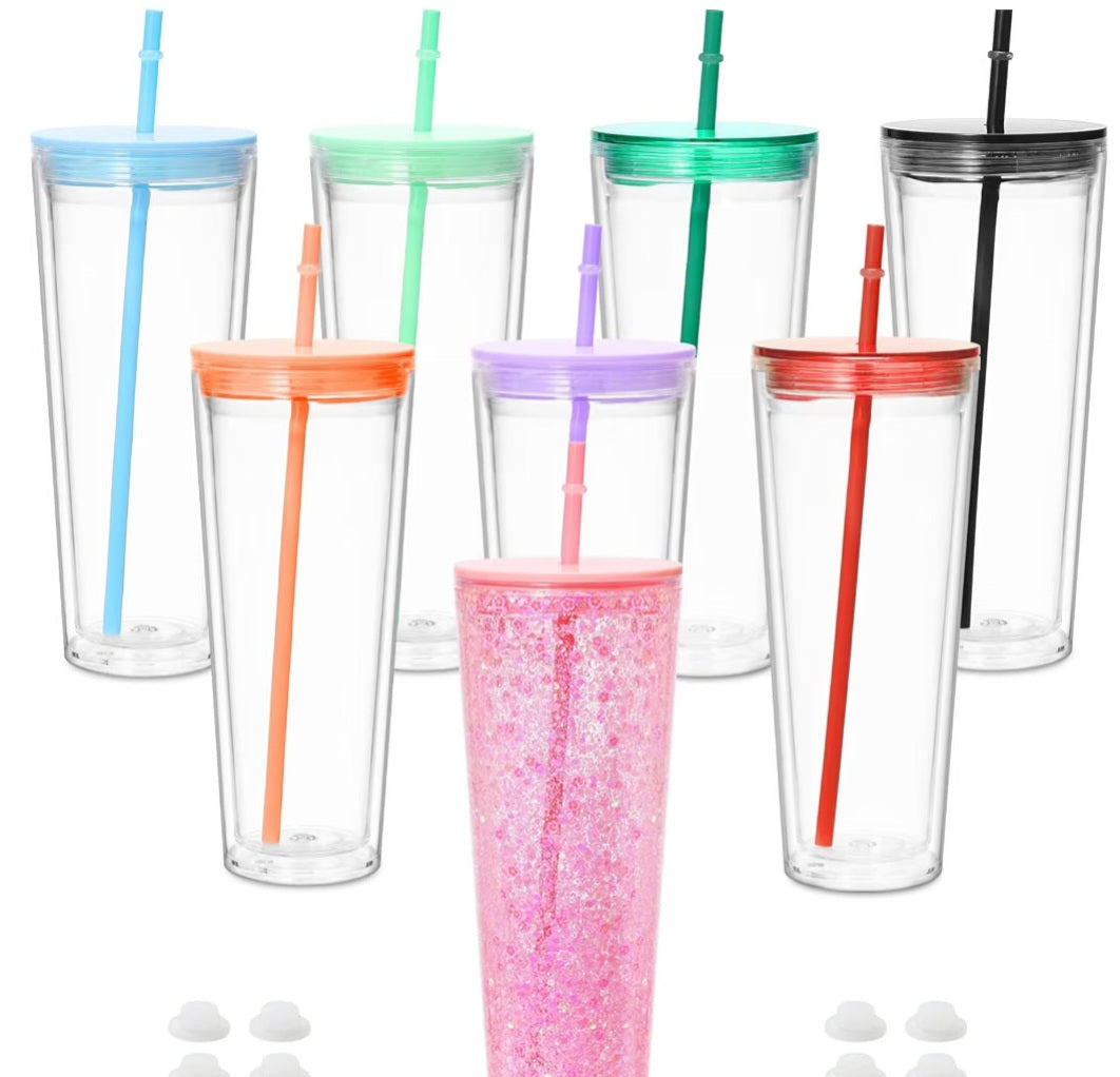 24 Oz Acrylic Snowglobe Tumbler